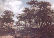 Wooded Landscape with Travellers (mk25) Meindert Hobbema